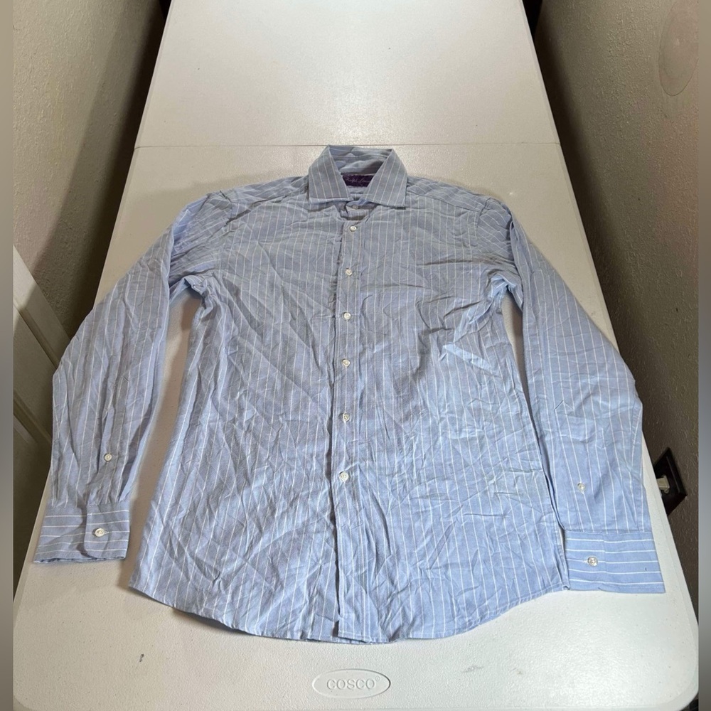 Ralph Lauren Purple Label Button Front Long Sleeve Dress Shirt Sz S